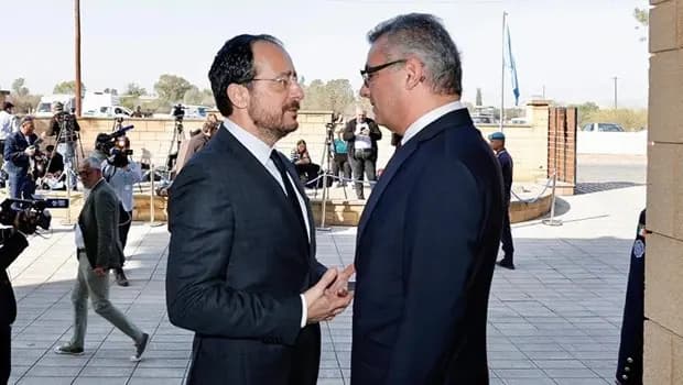 KKTC Cumhurbaşkanı Erhürman, GKRY lideri Hristodulidis bir araya geldi