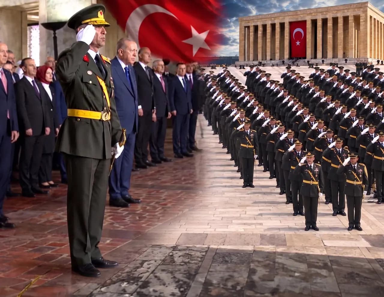 Tümgeneralin Anıtkabir'de İstiklal Marşı'nı gür sesle okuması tüyleri diken diken etti