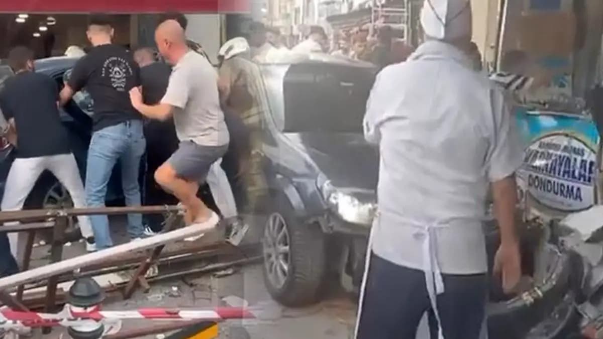 İstanbul'da otomobil yayaların arasına daldı! Yaralılar var