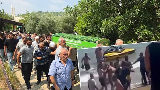 Denizde akıntıya kapılıp boğulan 16 yaşındaki Kerem Can son yolculuğuna uğurlandı
