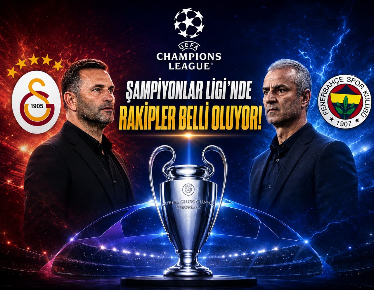 Galatasaray ve Fenerbahçe’nin Şampiyonlar Ligi’ndeki rakipleri belli oldu! Kura çekimi canlı yayın