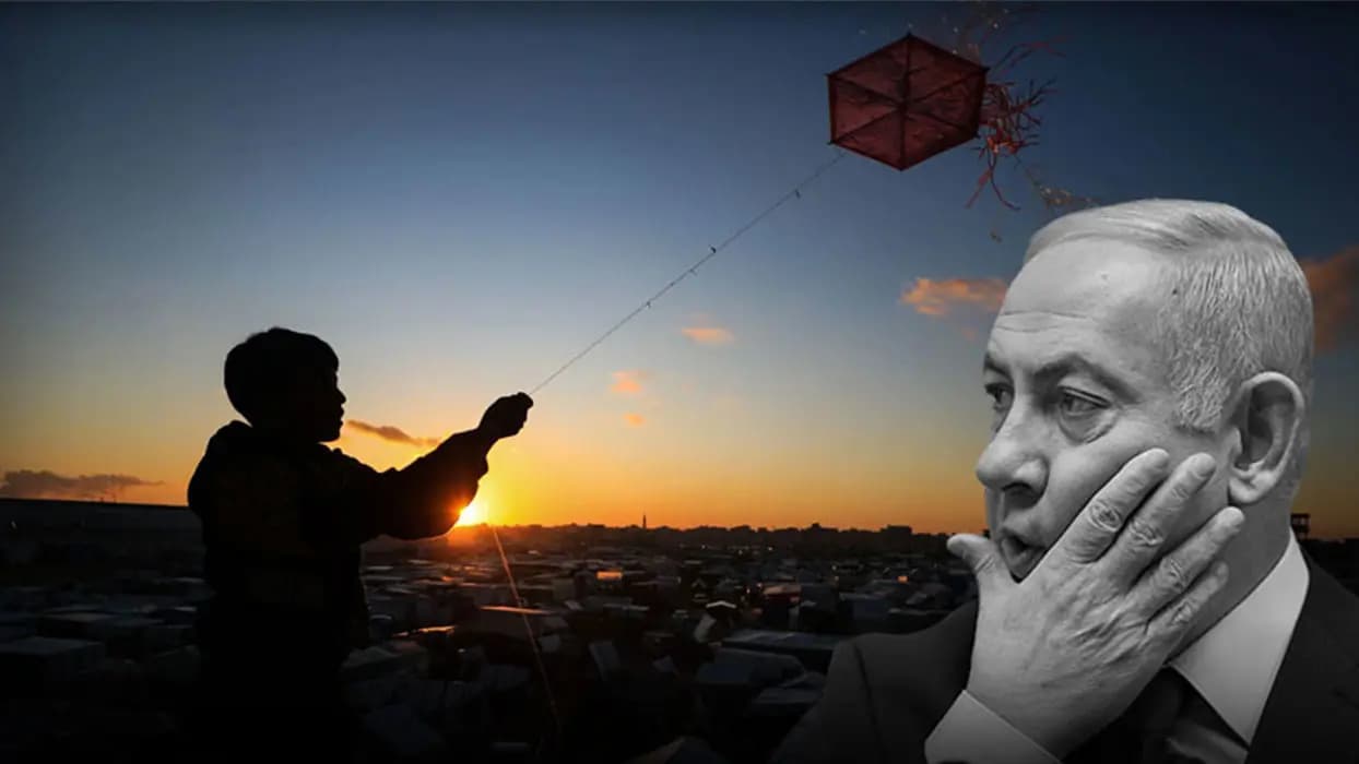 Mazlumun uçurtması Bibi'nin ayarını bozdu.. Netanyahu yine Gazze'ye tehditler savurdu