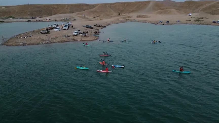 Kerküklü sporseverlerin yeni tutkusu: Kürek sörfü