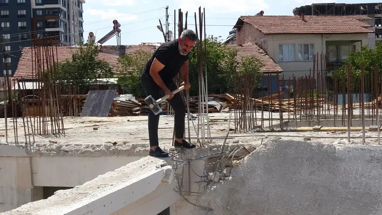 Malatya'da şaşırtan olay: Müteahhit, kalitesiz beton nedeniyle kendi inşaatını ihbar etti