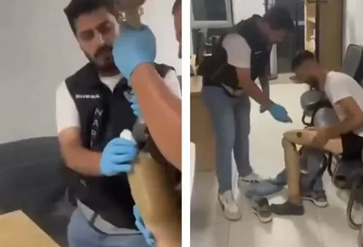 Protez bacağından 830 gram metamfetamin çıktı