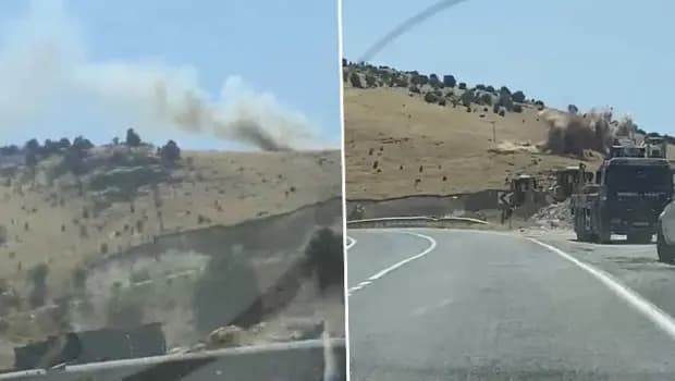 Kontrollü patlatma orman yangını çıkardı: Rüzgarın etkisiyle büyüdü
