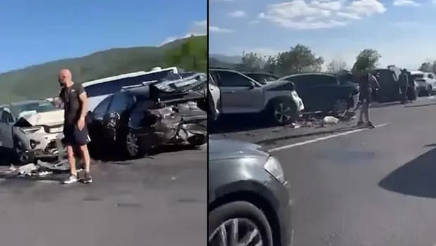 Otoyolda 12 aracın karıştığı zincirleme kaza: 6 yaralı