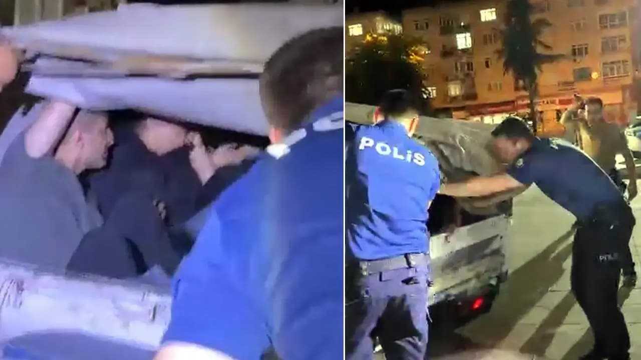 Kamyonetten 19 kaçak göçmen çıktı
