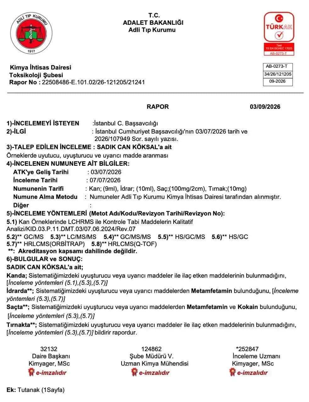 Çankaya Belediyesi eski Özel Kalem Müdürü Sadık Can Köksal’ın uyuşturucu testi pozitif! Rapor ahaber.com.tr'de