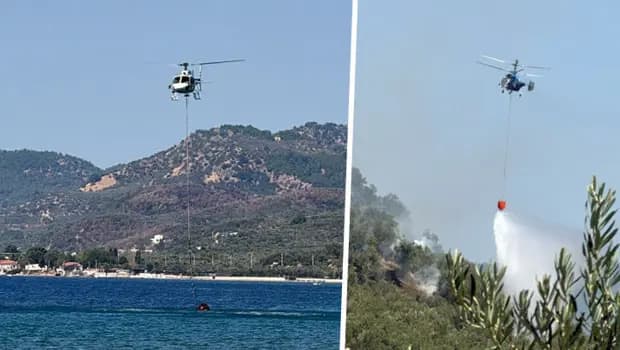 Çanakkale'de zeytinlik alanda yangın! Havadan ve karadan müdahale ediliyor