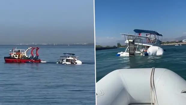 Antalya’da günübirlik turist taşımacılığı yapan boş tekne batma tehlikesi geçirdi