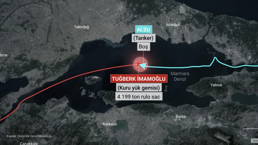 Silivri açıklarında iki geminin çarpıştığı kazaya ilişkin ön bilirkişi raporu hazırlandı