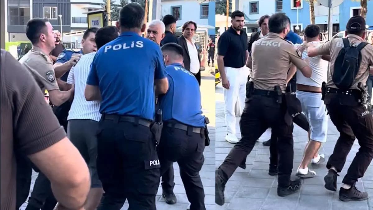 İnşaatta başlayan kavga polis merkezi önünde devam etti
