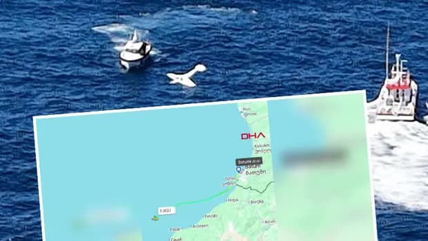 Gürcistan'dan kalkan uçak Rize'de denize acil iniş yaptı: 2 kişi kıyıya çıkarıldı | Pilotun kimliği dikkat çekti
