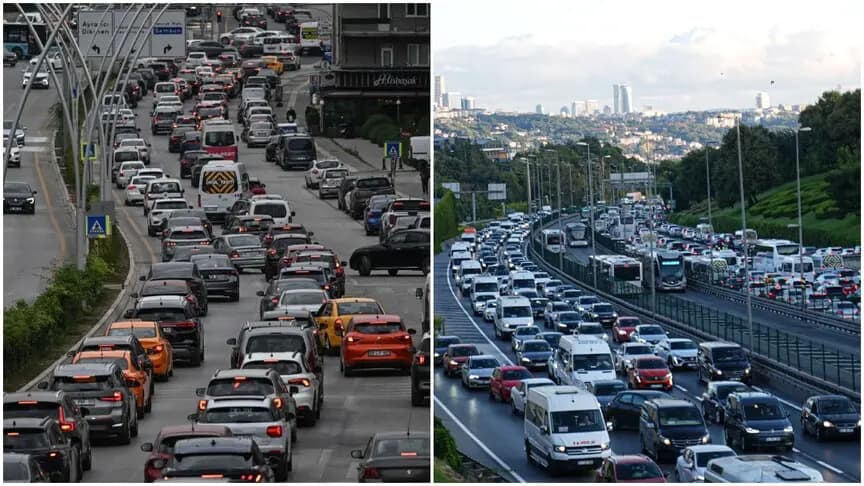 Ankara ve İstanbul'da yeni eğitim öğretim yılının ilk gününde trafik yoğunluğu