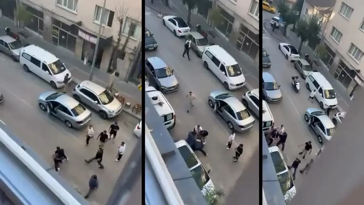 Bursa'da cadde ringe döndü! İki grubun amansız kavgası kamerada