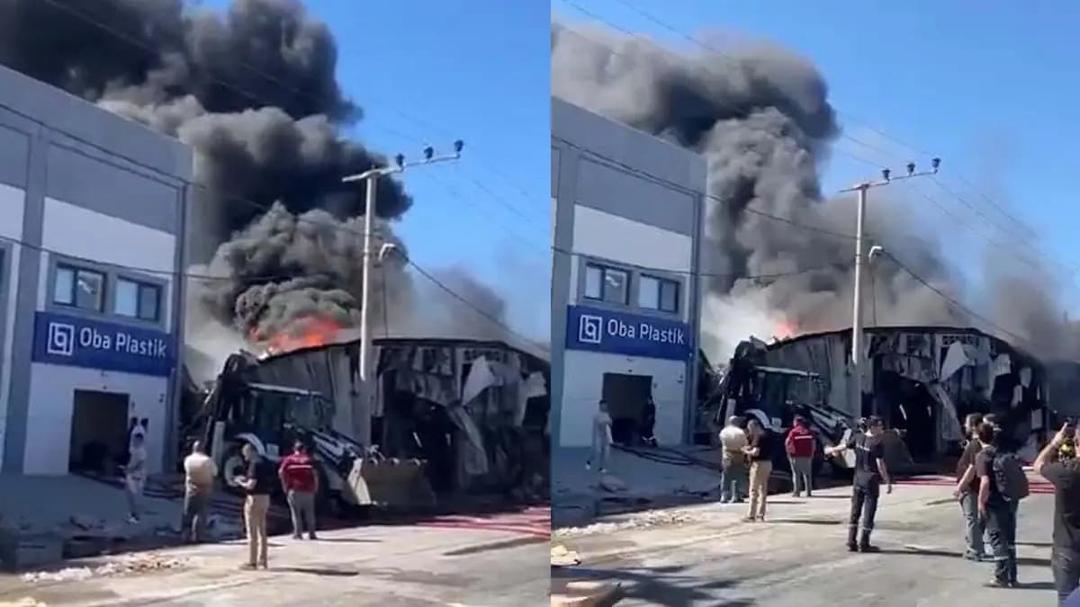 Balıkesir'de plastik fabrikasında yangın