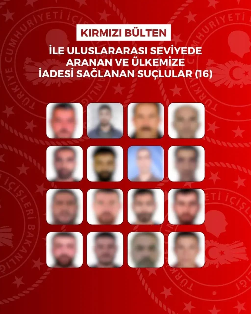 Kırmızı bülten ve ulusal seviyede aranan 60 suçlu Türkiye’ye getirildi