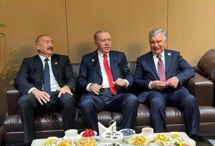 Cumhurbaşkanı Erdoğan, Aliyev ve Mirziyoyev ile bir araya geldi