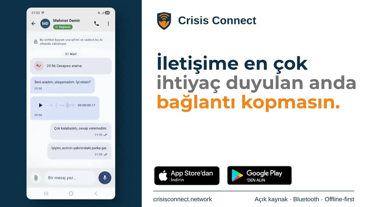 İnternetsiz Afet İletişimi: Türk Liseli Geliştiriciden Bluetooth Tabanlı Uygulama Crisis Connect!