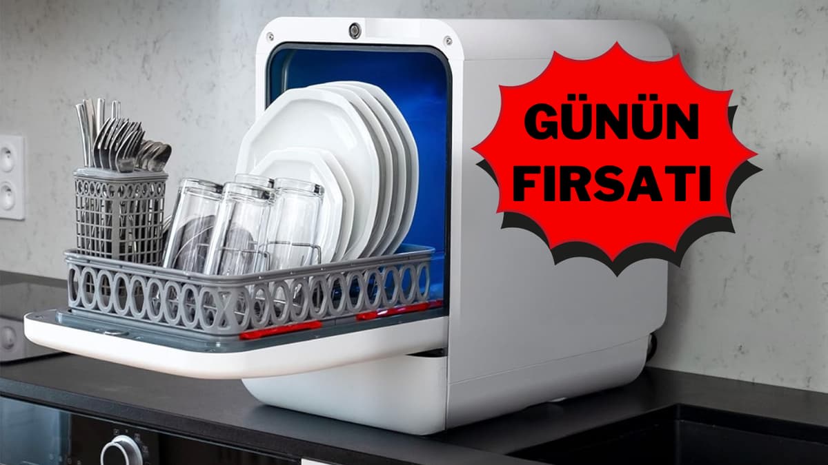 Su tesisatı gerektirmeyen Bob Taşınabilir Mini Bulaşık Makinesi indirimde
