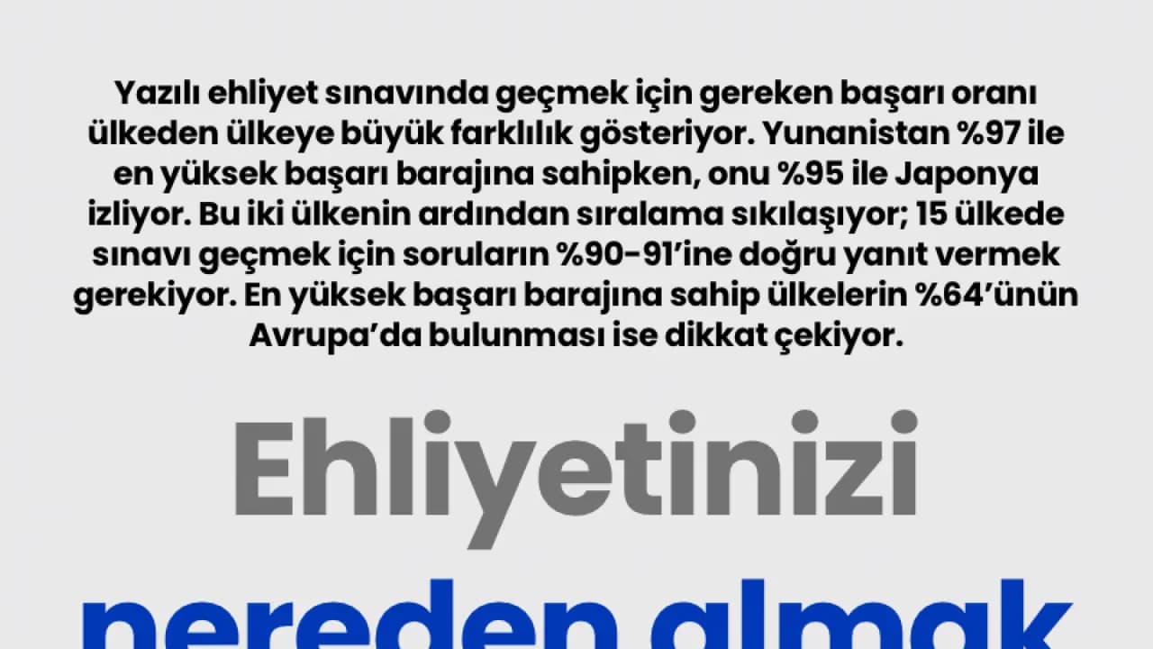 Ehliyetinizi nereden almak isterdiniz?